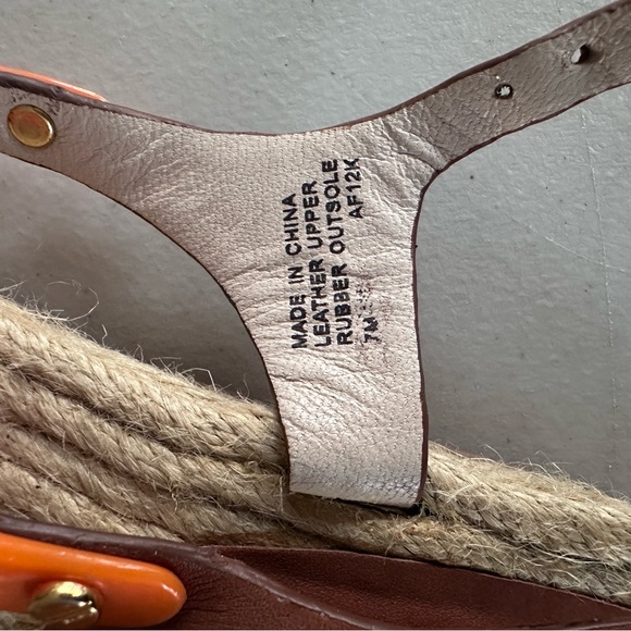 Michael Kors Stephy pvc Neon Orange Thong Leather Sandals Size 7 - Picture 4 of 8